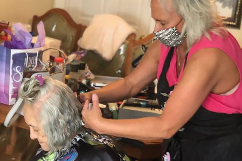 Riverview Hospice and Palliative Care LLC | Patient getting hair styled by cosmotologist