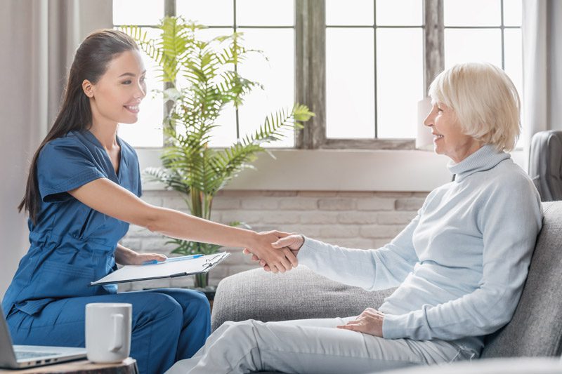 Riverview Hospice and Palliative Care LLC | Nurse meeting with an older woman as a patient